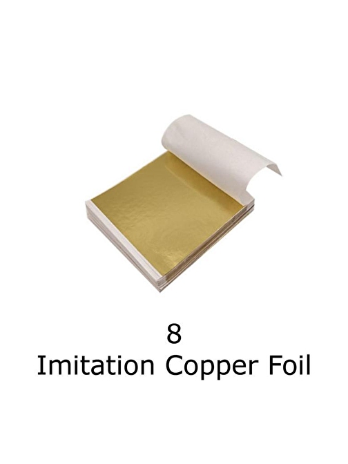 Varak Kaplama Yaprak Metalik Folyo İmitasyon 9x9cm 10lu Paket 8 Imitation Copper R5799F-8