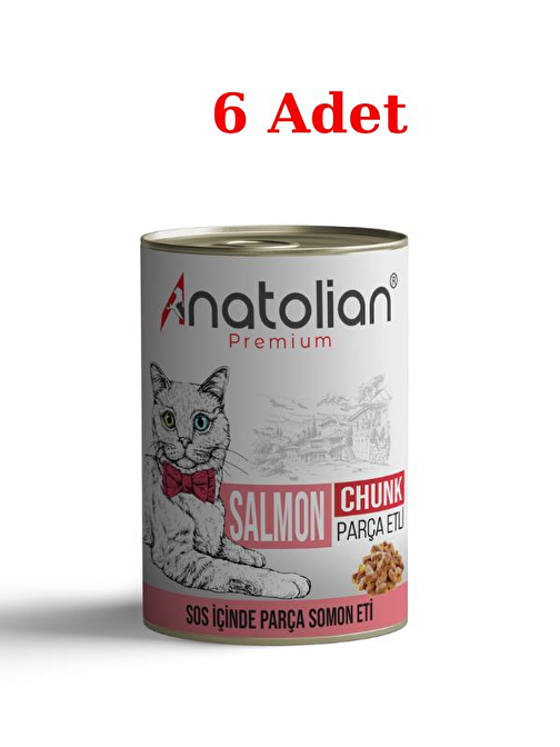 Anatolian Premium Adult Salmon Somonlu Yetişkin Kedi Konservesi 400 gr 6 Adet
