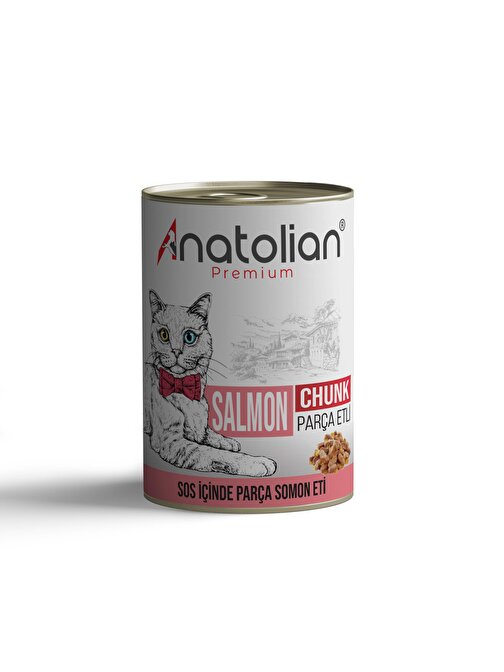 Anatolian Premium Adult Salmon Somonlu Yetişkin Kedi Konservesi 400 gr x 12 Adet