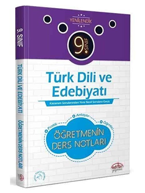 9. Sınıf Türk Dili ve Edebiyatı Öğretmenin Ders Notları Editör Yayınları