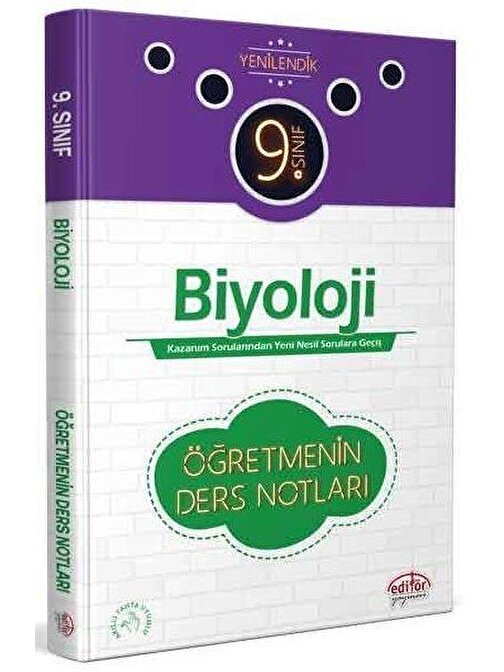 9.Sınıf Biyoloji Öğretmenin Ders Notları Editör Yayınları