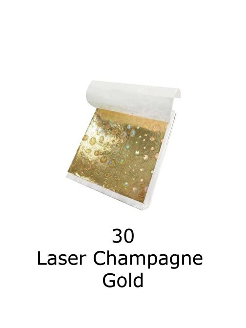 Varak Kaplama Yaprak Metalik Folyo 9x9cm 10lu 30 Laser Champagne Gold R5799F-30