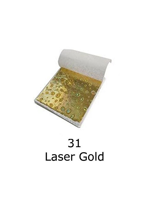 Varak Kaplama Yaprak Metalik Folyo 9x9cm 10lu 31 Laser Gold R5799F-31