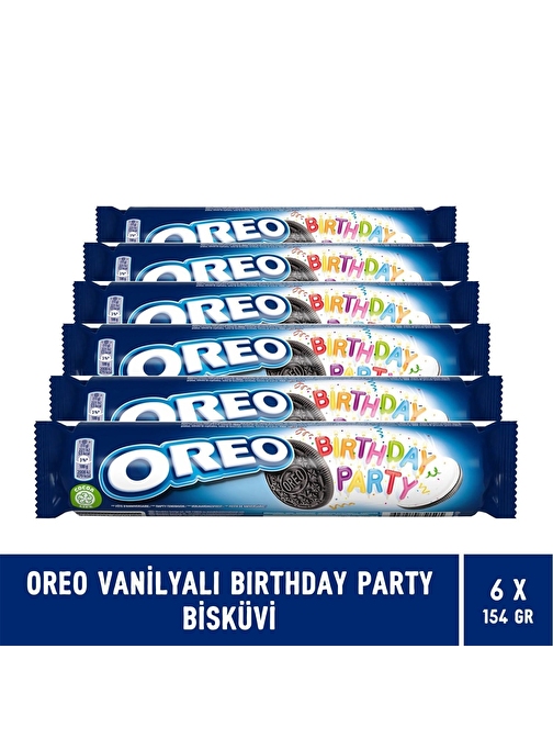 Oreo Vanilyalı Birthday Party Bisküvi 154 gr - 6 Adet