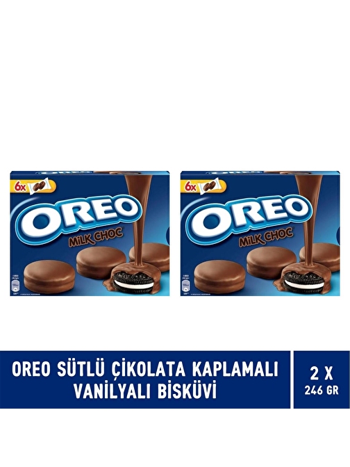 Oreo Sütlü Çikolata Kaplamalı Vanilyalı Bisküvi 246 gr - 2 Adet