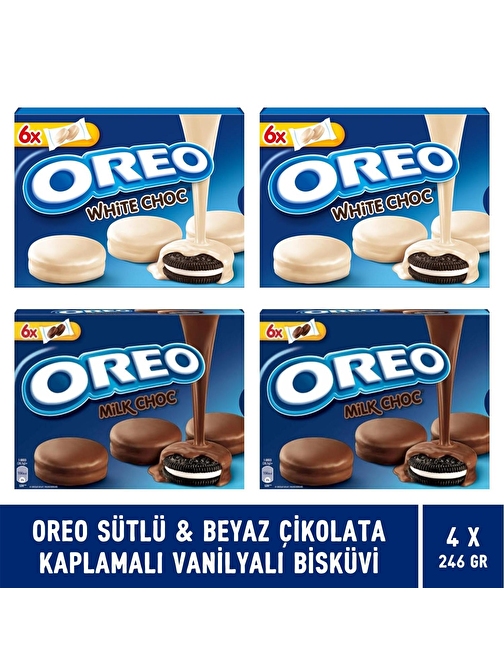 Oreo Sütlü Çikolata Kaplamalı Vanilyalı Bisküvi 246 gr - 2 Adet