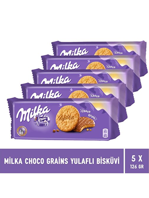Milka Choco Grains Yulaflı Bisküvi 126 gr - 5 Adet