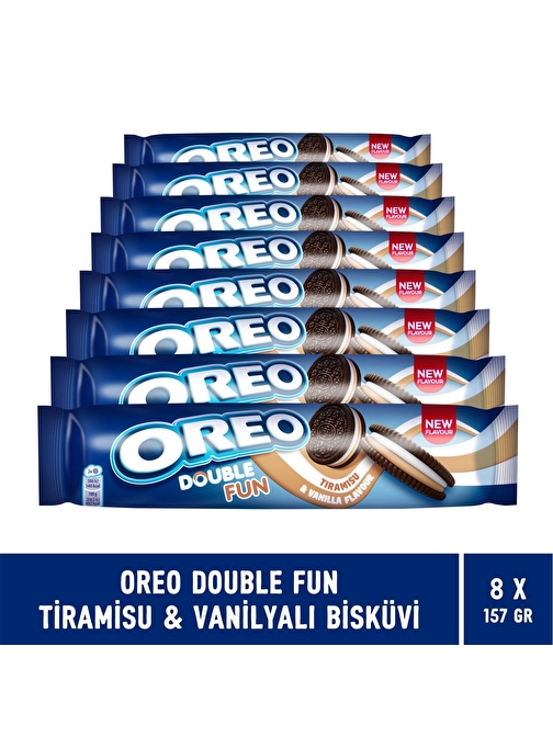 Oreo Double Fun Tiramisu & Vanilya Aromalı Bisküvi 157 gr - 8 Adet