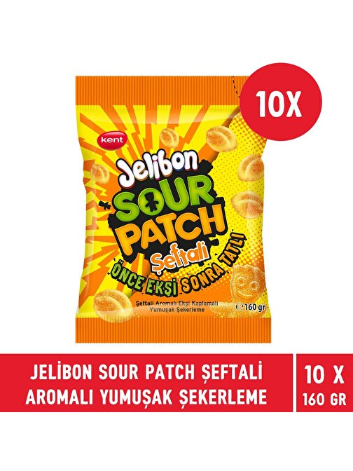 Jelibon Sour Patch Şeftali Aromalı Yumuşak Şekerleme 160 gr - 10 Adet