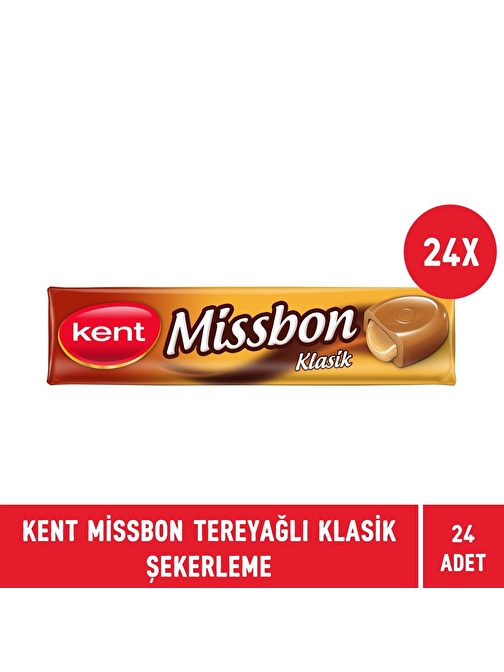 Kent Missbon Klasik Tereyağ Aromalı Nostaljik Şekerleme 43 gr - 24 Adet