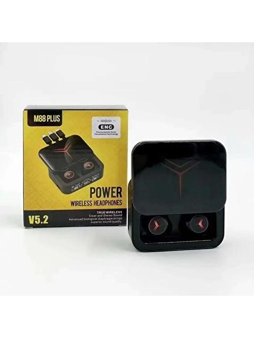 Torima M88 Plus Şarj Göstergeli Powerbank Özellikli Dahili Kablolu Buetoot Kulaklık Enc