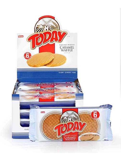 Elvan Today Caramel Waffle 132 Gr. 12 Adet (1 Kutu)