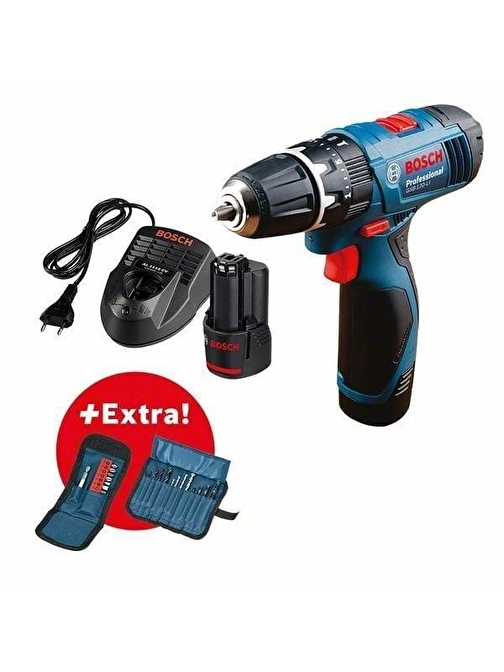 Bosch Professional Gsb 120-lı 1,5ah Akülü Darbeli Delme Vidalama + Aksesuar Seti - 06019f3007