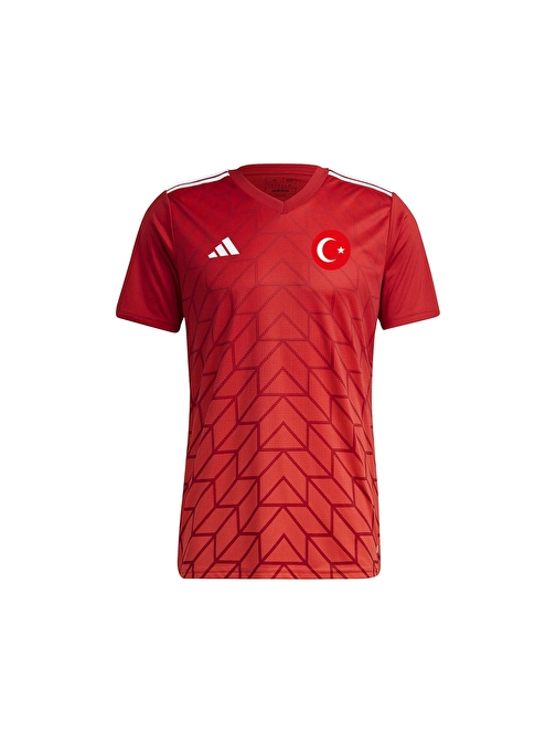 adidas Euro 2024 Türkiye Milli Antrenman Taraftar T-shirt Spor Forma TUR-HT6551 Kırmızı