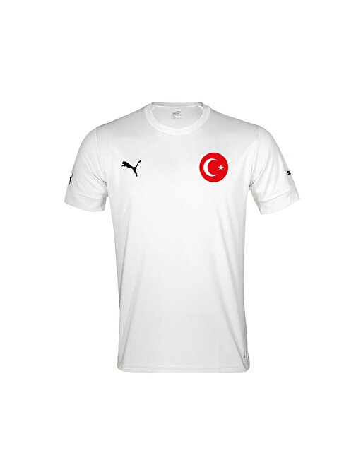 Puma Euro 2024 Türkiye Milli Antrenman Taraftar T-shirt Spor Forma TUR-77349804 Beyaz