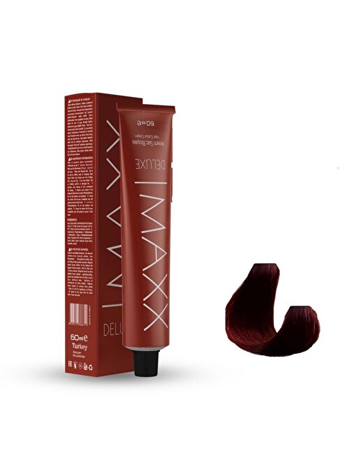 Maxx Deluxe Tüp Boya 55.46 Kızıl Büyü 60 ml x 4 Adet + Sıvı Oksidan 4 Adet