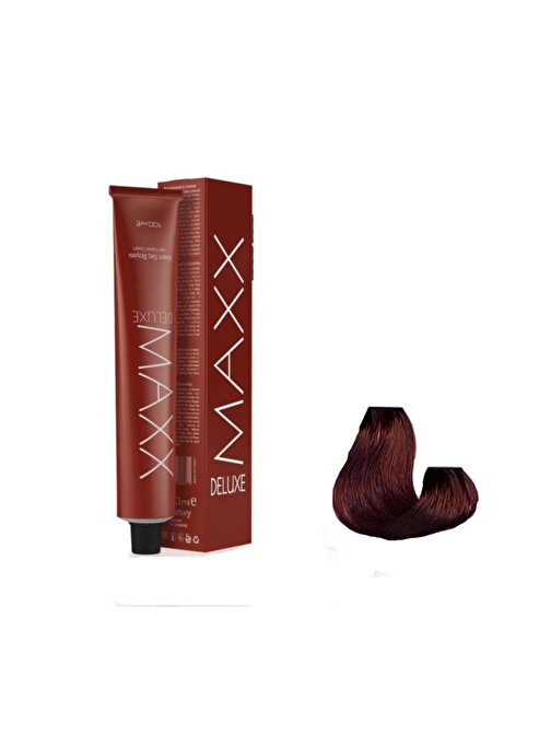Maxx Deluxe Tüp Boya 4.65 Şarap Kızılı 60 ml x 4 Adet + Sıvı Oksidan 4 Adet