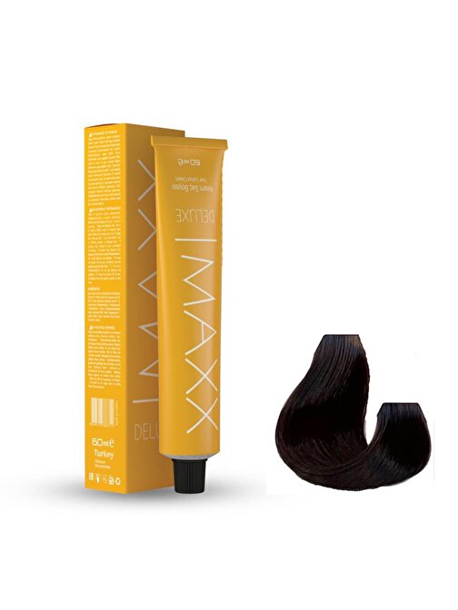 Maxx Deluxe Tüp Boya 6.1 Küllü Yoğun Kumral 60 ml x 4 Adet + Sıvı Oksidan 4 Adet