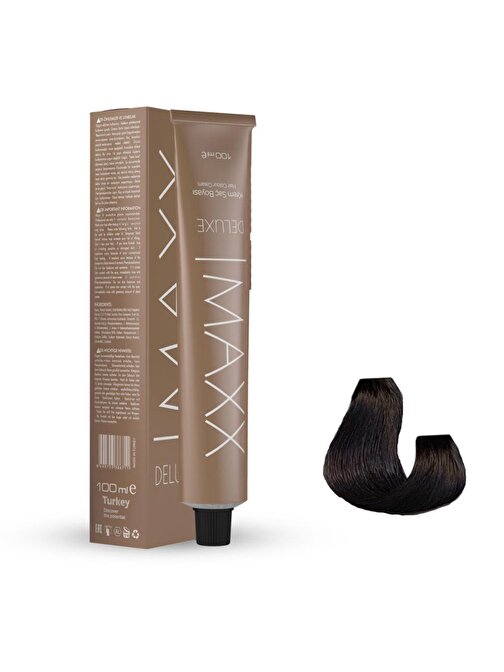 Maxx Deluxe Tüp Boya 4.0 Kahve 60 ml x 4 Adet + Sıvı Oksidan 4 Adet