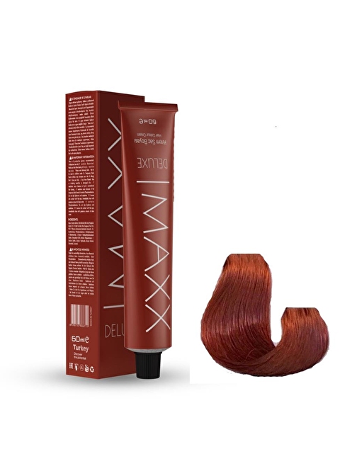 Maxx Deluxe Tüp Boya 8.45 Tarçın Bakır 60 ml x 3 Adet + Sıvı Oksidan 3 Adet