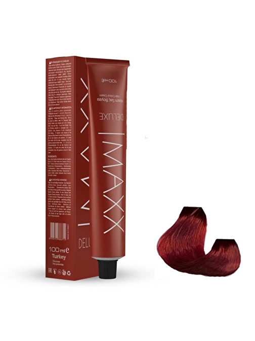 Maxx Deluxe Tüp Boya 5.65 Çilek Kırmızısı 60 ml x 3 Adet + Sıvı Oksidan 3 Adet