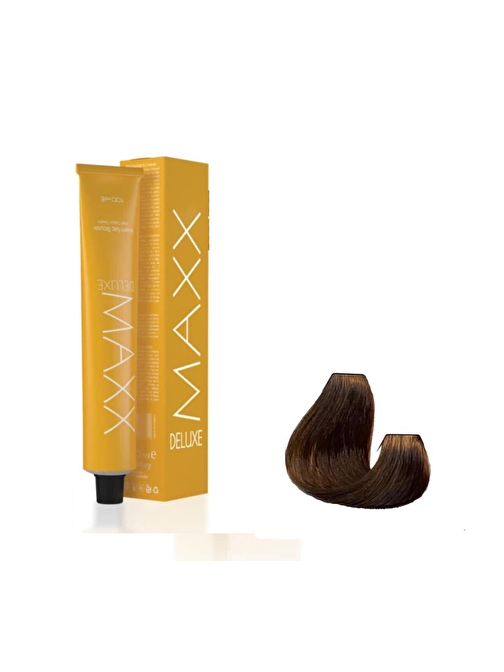 Maxx Deluxe Tüp Boya 8.1 Küllü Açık Kumral 60 ml  x 2 Adet + Sıvı Oksidan 2 Adet