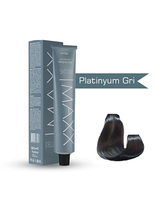 Maxx Deluxe Tüp Boya Platinyum Gri 60 ml + Sıvı oksidan