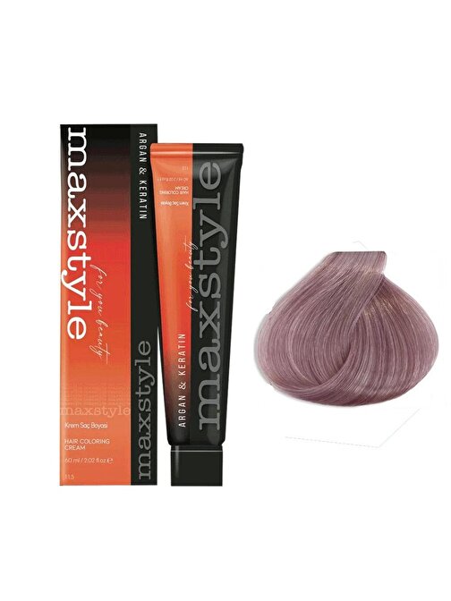 Maxstyle Argan Keratin Saç Boyası 12.22 Açıcı Lila İrize  x 2 Adet + Sıvı oksidan 2 Adet