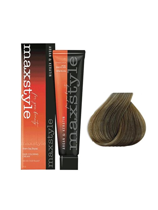 Maxstyle Argan Keratin Saç Boyası 8.11 Yoğun Açık Küllü Kumral  x 2 Adet + Sıvı oksidan 2 Adet