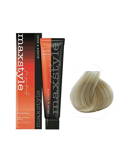 Maxstyle Argan Keratin Saç Boyası 9.1 Küllü Sarı  x 2 Adet + Sıvı oksidan 2 Adet