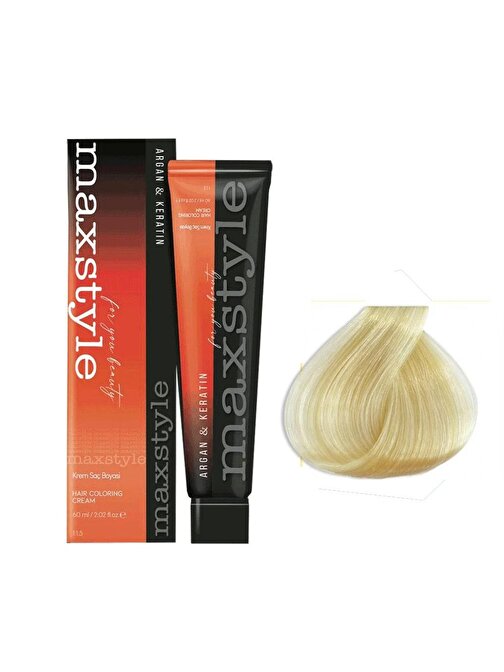 Maxstyle Argan Keratin Saç Boyası 900 Süper Açıcı Sarı  x 2 Adet + Sıvı oksidan 2 Adet