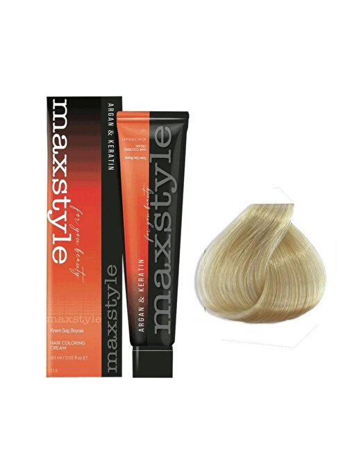 Maxstyle Argan Keratin Saç Boyası 901 Süper Açıcı Küllü Sarı  x 2 Adet + Sıvı oksidan 2 Adet