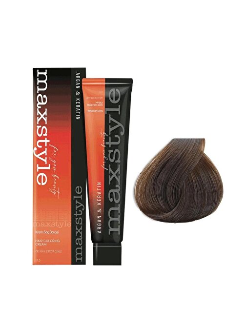 Maxstyle Argan Keratin Saç Boyası 6.3 Koyu Kumral Dore  x 3 Adet + Sıvı oksidan 3 Adet