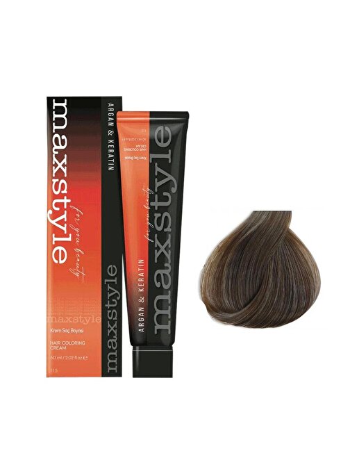 Maxstyle Argan Keratin Saç Boyası 7.2 Bej Kumral  x 3 Adet + Sıvı oksidan 3 Adet