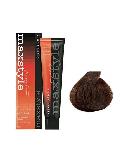Maxstyle Argan Keratin Saç Boyası 7.77 Kahve Köpüğü  x 3 Adet + Sıvı oksidan 3 Adet