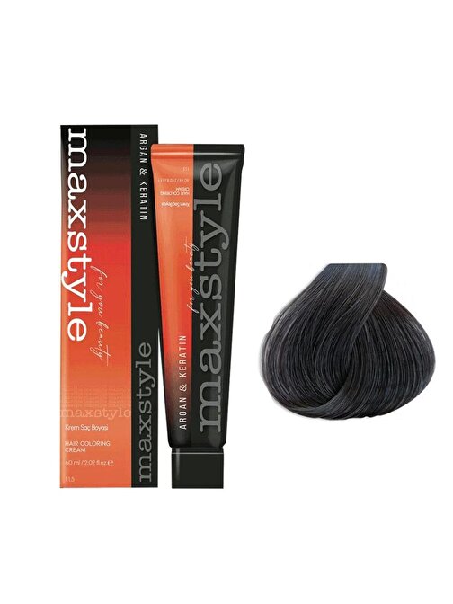 Maxstyle Argan Keratin Saç Boyası 5.11 Yoğun Açık Küllü Kahve  x 5 Adet + Sıvı oksidan 5 Adet