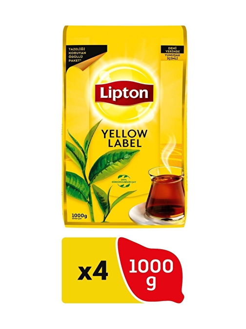 Lipton Yellow Label Dökme Siyah Çay 1000 gr x 4 Adet