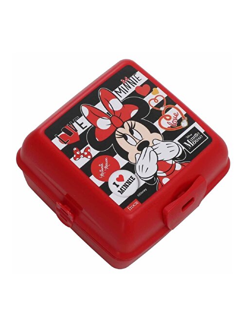 Minnie Mouse 4 Bölmeli Plastik Beslenme Kutusu Kırmızı (OTTO-42556)