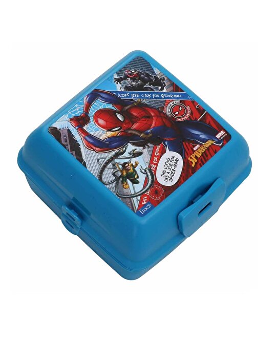 Spiderman 4 Bölmeli Plastik Beslenme Kutusu Mavi (OTTO-42574)