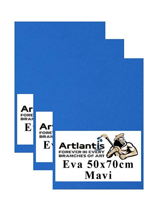 Mavi Eva 50x70 cm 3 Adet Eva Süngeri Okul Kreş Anasınıfı Elişi Etkinlikleri