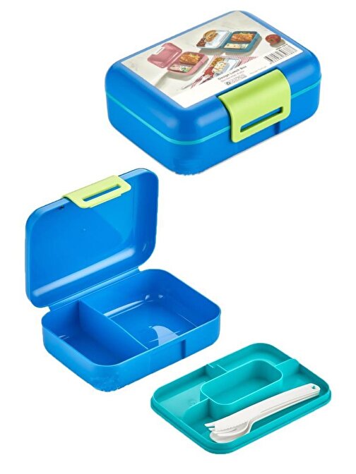 Beslenme Kutusu Mavi 1 Adet Vagon Çift Katlı Yemek Saklama Kabı Öğrenci ve Okul İçin İdeal Ergonomik Tasarım