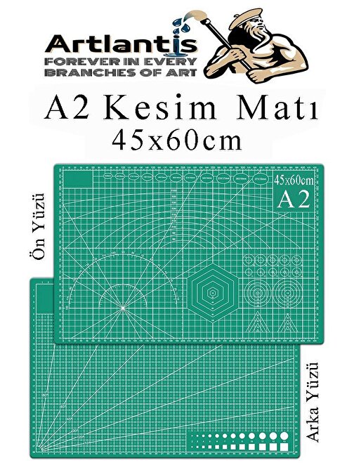 Kesim Matı A2 45x60 cm Çift Taraflı 1 Adet Çizim Matı Kesme Madı Kesim Tablası Kesim Altlığı