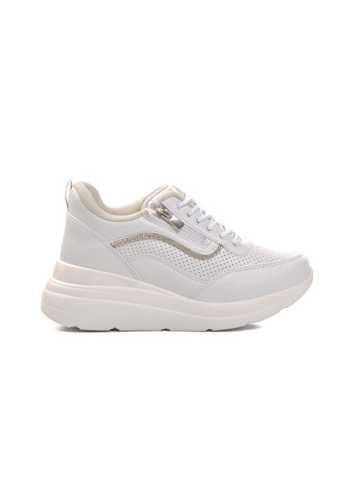 Ayakmod 207 Beyaz Dolgu Topuk Kadın Sneaker