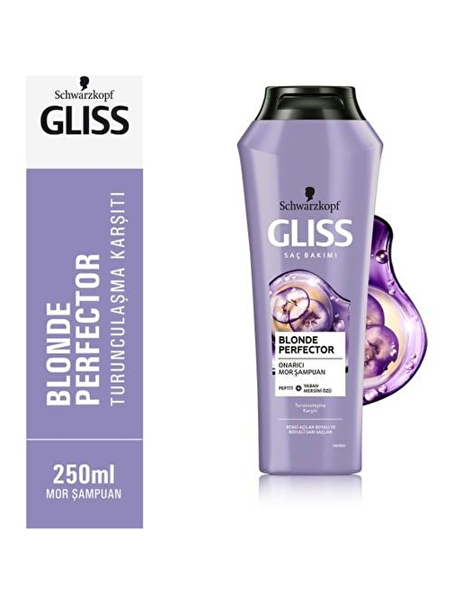 Schwarzkopf Gliss Blonde Perfector Turunculaşma Karşıtı Mor Şampuan 250 ml