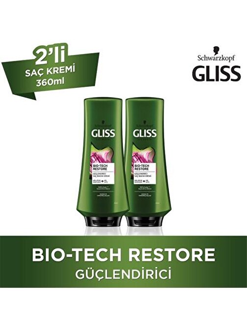Gliss Bio-Tech Güçlendirici Saç Kremi 360 lm x 2 Adet