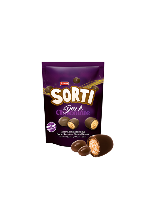 Sorti Bitter Çikolata Kaplamalı Bisküvi Draje 150 Gr. (1 Paket)