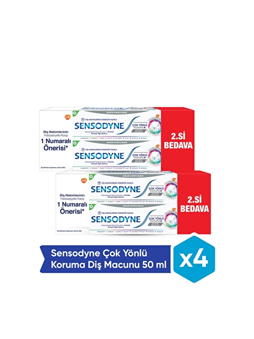 Sensodyne Çok Yönlü Koruma Diş Macunu 50 ml x 4 Adet 