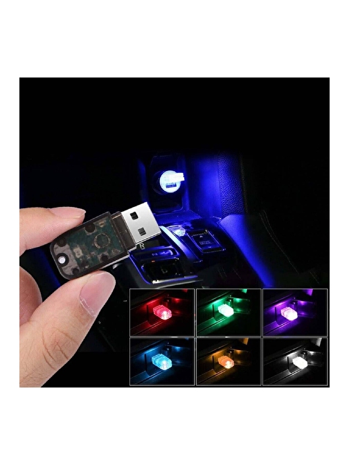 Usb Mini Led Lamba Disko 7 Renkli 12 Volt Dekoratif Işık Ev Araba Dış Mekan Uyumlu