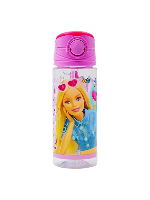 Barbie Lisanslı Pipetli Plastik Matara 500 ml Pembe (OTTO-41445)