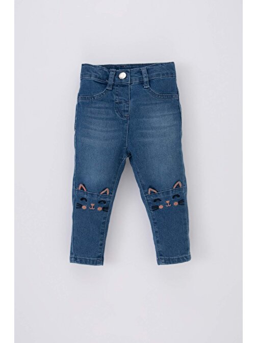 Kız Bebek 3D Düz Paça Jean Pantolon B0064A523WN